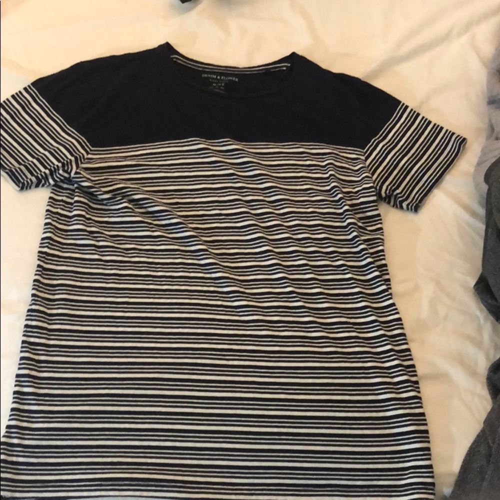Super nice striped navy blue and white